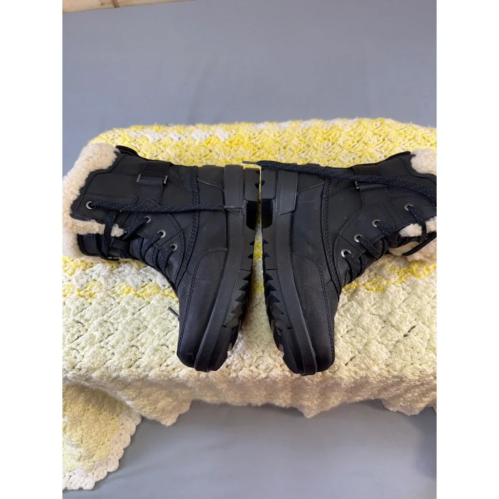 Sorel Lennox Moto Black Leather Shearling Waterproof Winter Boots NL4471-010‎ 6